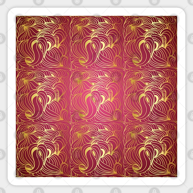 Gold Lines Pattern Sticker by DesignInspire